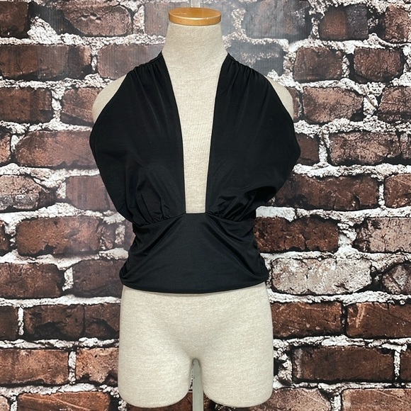 Vero Moda Top Women's Small Black Cropped Short Sleeve - Picture 6 of 15